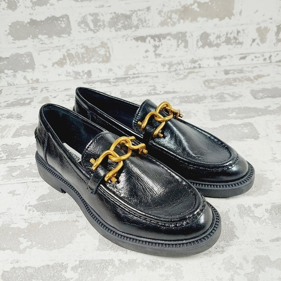 New Steve Madden Karmine Black Leather Slip On Loafers W634 - Picture 4 of 11